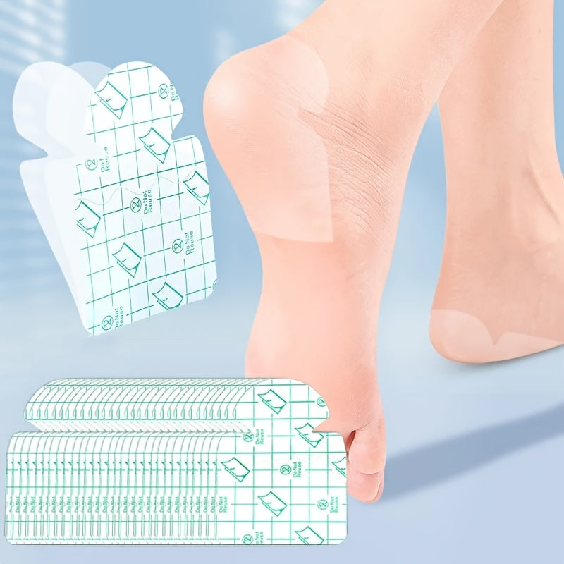 30 PCS Set Invisible Moisturizing Heel Pads - Breathable Cushioning Pads, Suitable for Dry and Cracked Heels, Moisturizing and Repairing, Soft PVC Material, No Glue Required, Sport Sneakers Footwear Tools Sets