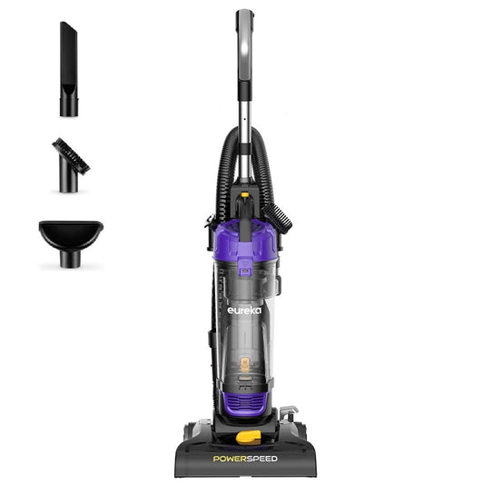 Eureka Power Speed Bagless Upright Vacuum Cleaner, with Deep-Clean Suction, 5 Height Adjustment Settings for All Floor Types, Powerful Suction, 2.6L XL Large Dust Cup, Ultra-Lightweight Design for Effortless Whole-Home Cleani