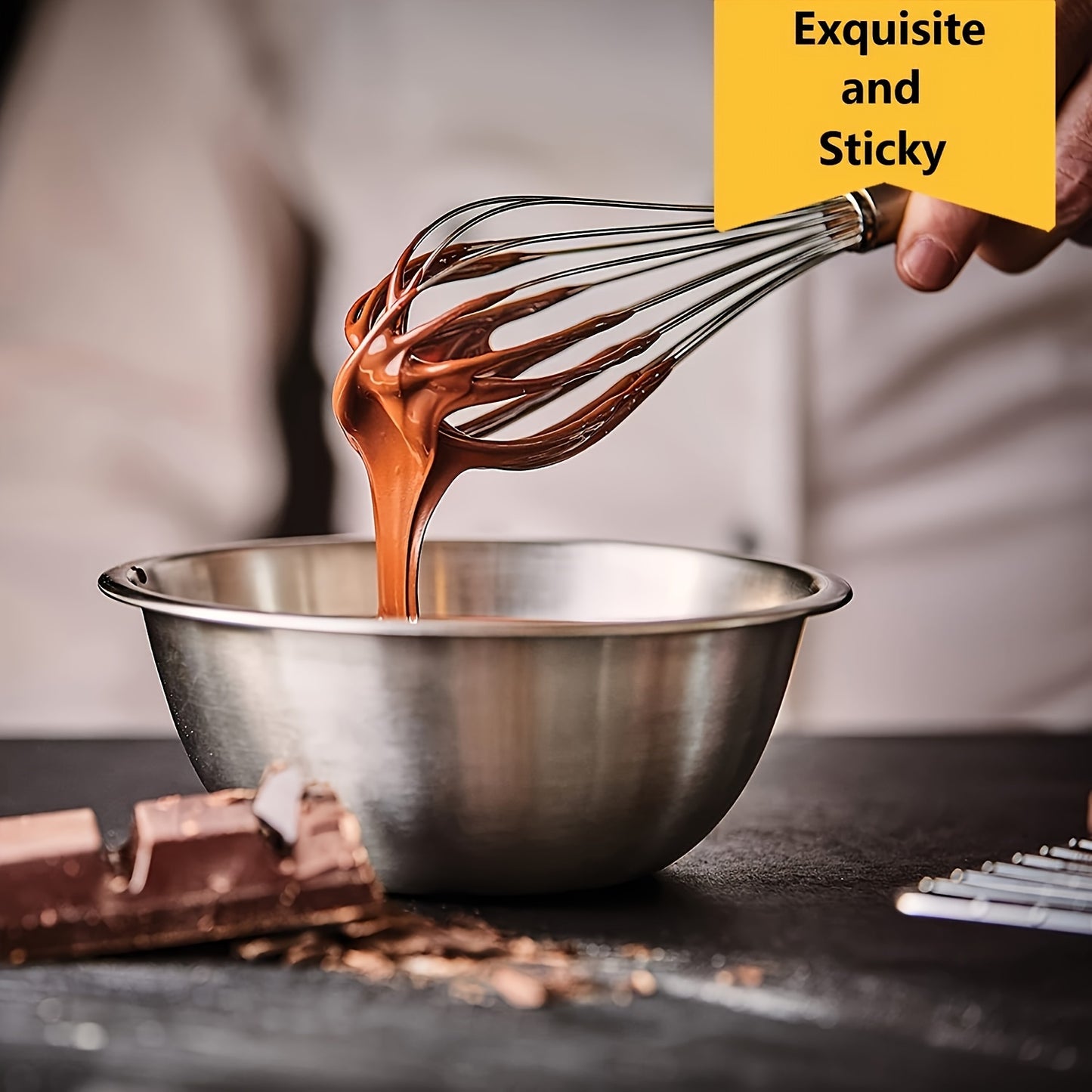 3 PCS Set Stainless Steel Whisks - Manual Kitchen Mixer, Suitable for Stirring, Beating, and Blending - Enhanced Durability Bubble Whisk Set, Food-grade, Easy to Clean, Ergonomic Design - No Batteries Required