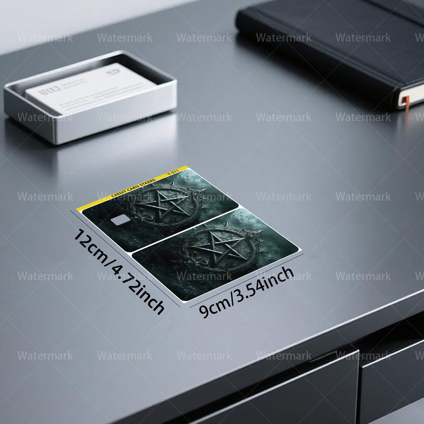 2 PCS Set Dark Mysterious Pentagram Themed Creative Credit Card Stickers,  Credit Card Skins That Are Ultra-Thin, Fingerprint-Resistant, And Scratch-Resistant, Suitable for Debit Cards, Transit Cards, And Credit Cards.