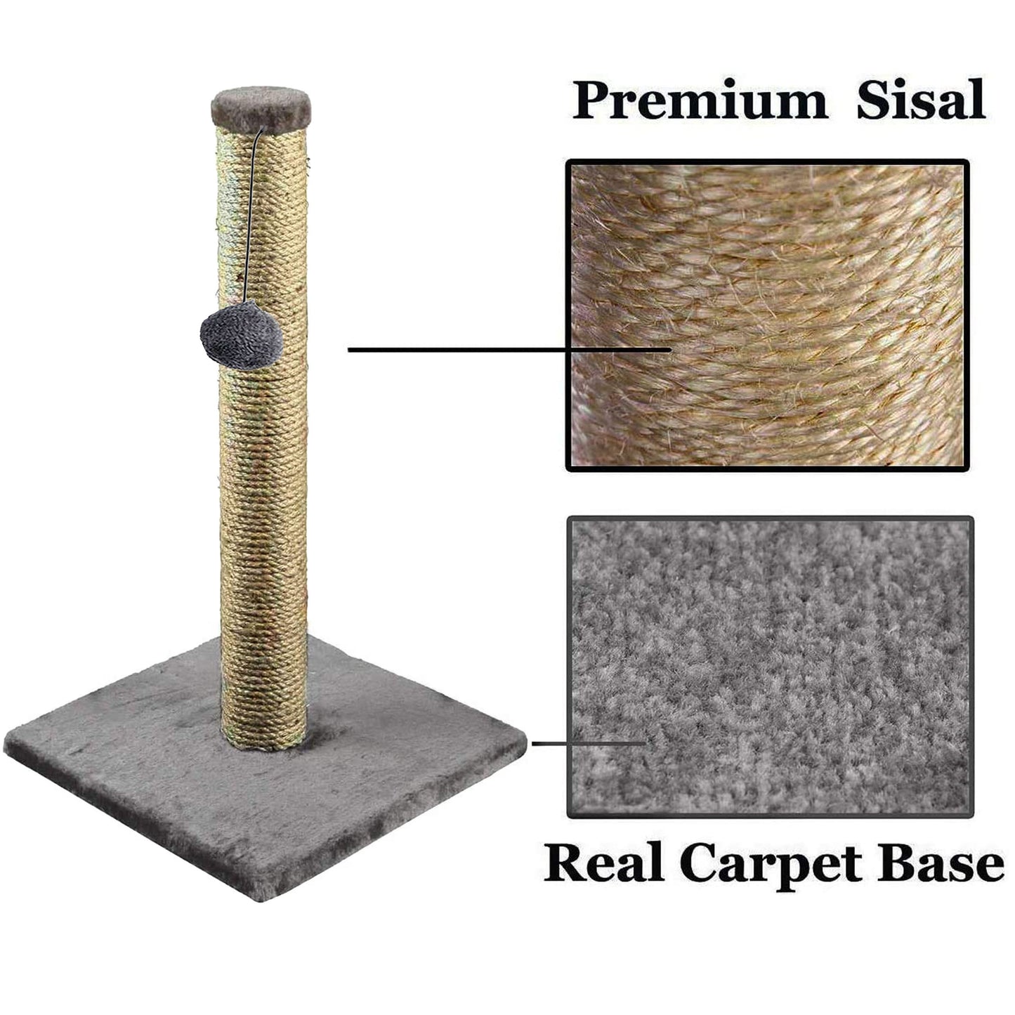 Cat Scratching Post 40cm Scratch Post Kitten Cat Tree Scratcher Sisal Pole Vertical Claw Scratching Tall Modern Design For Cats New