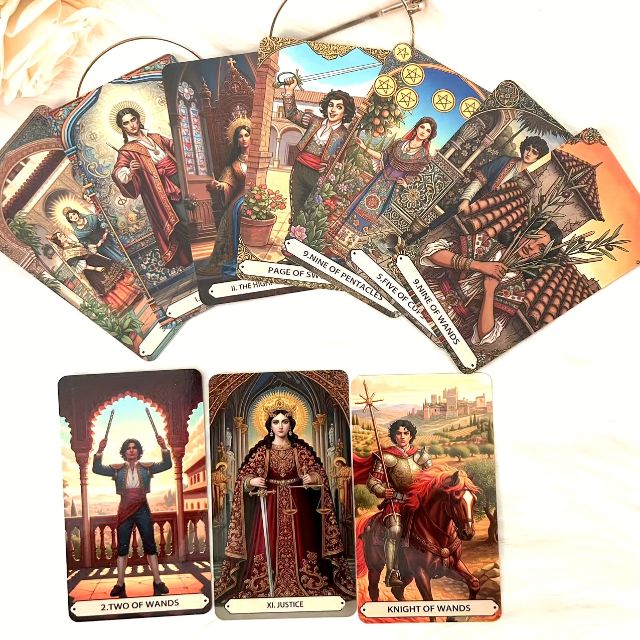 78 Cards English Tarot, Classic Deck Innovative Themed Illustrations, 11.99 x 6.99 cm cards, PDF English-Thai General Guide