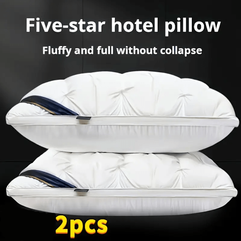 4pcs 3D Luxury Hotel Pillow Set, Neck Support Sleeping Pillows for Comfort & Relaxation, Premium Cover with Zipper Closure, 45*68cm