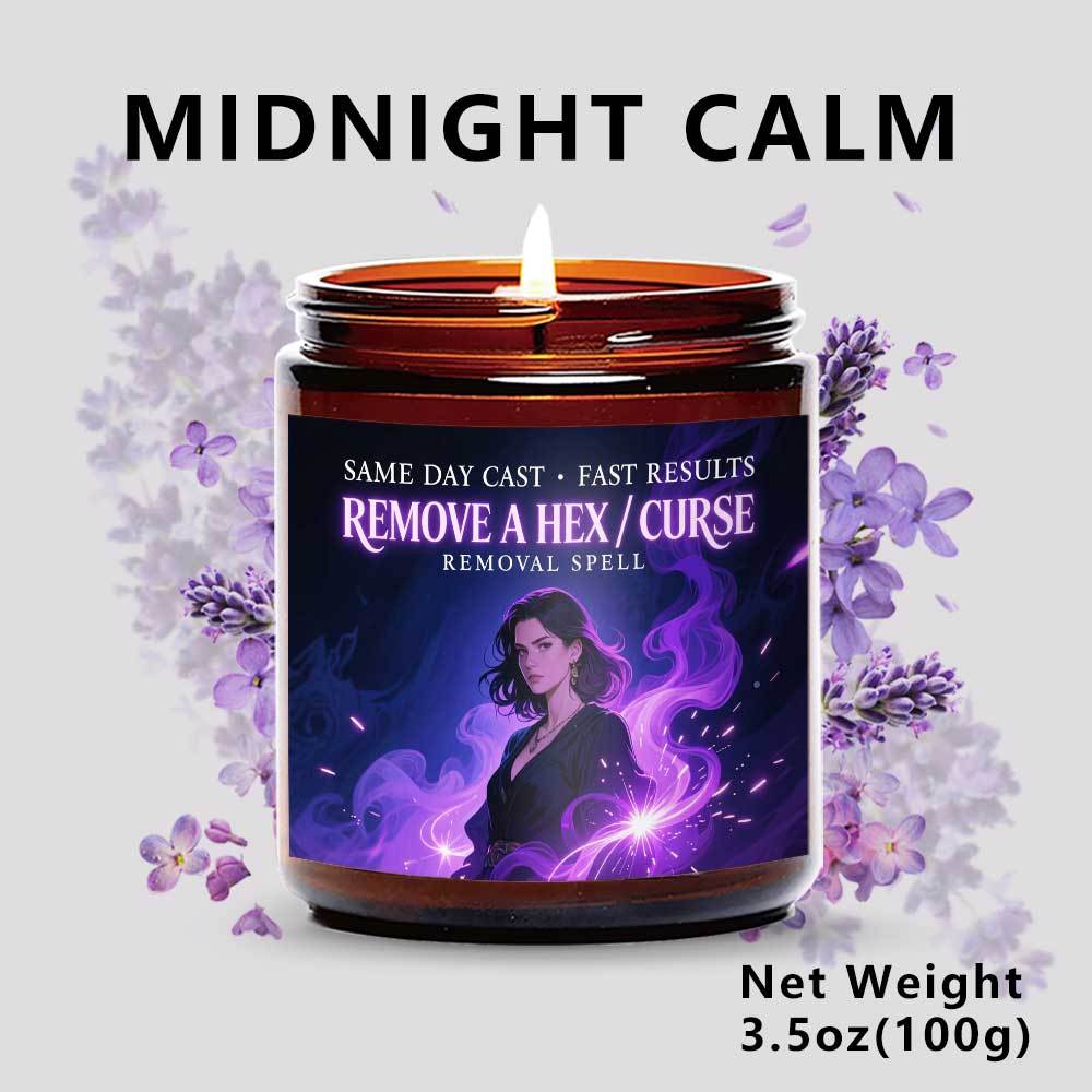 Curse Witchcraft Breaking Spell Candle - Remove Bad Energy & Hex Removal Ritual, Long-Lasting Soy Wax Magic Jar with Lavender Scent, & Rebound Spell for s, Witchcraft Gift for Women/Men (Halloween, Christmas, New Year) - Use