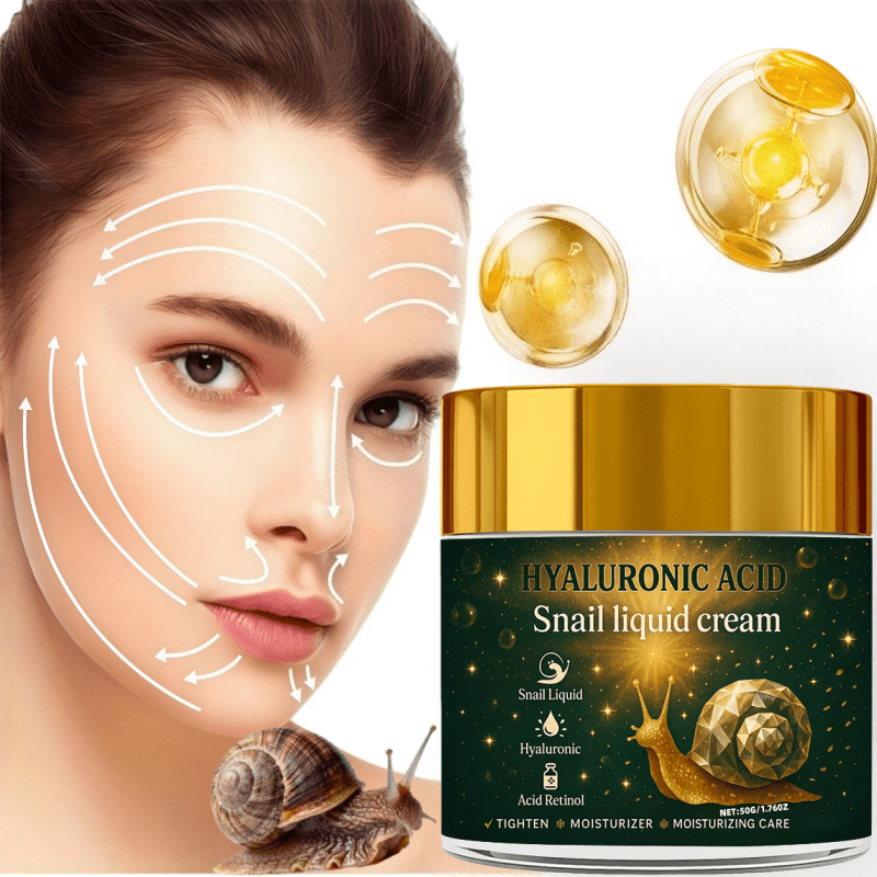 High-Concentration Korean Snail Liquid Cream, Containing Bee Venom Hyaluronic Acid, Collagen, Vitamins, and Other Ingredients,  Firming Tightening Strengthen the entire area of the face and neck. 50 grams - Significantly, fin