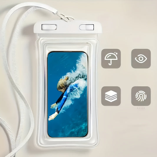 4 PCS Set "Tourism Season" New IP65 waterproof air cushion surrounded by floating thick waterproof bag, can protect up to 17.78 cm of mobile phone, suitable for swimming, surfing, rainy day travel, beach, cruise, skiing and o