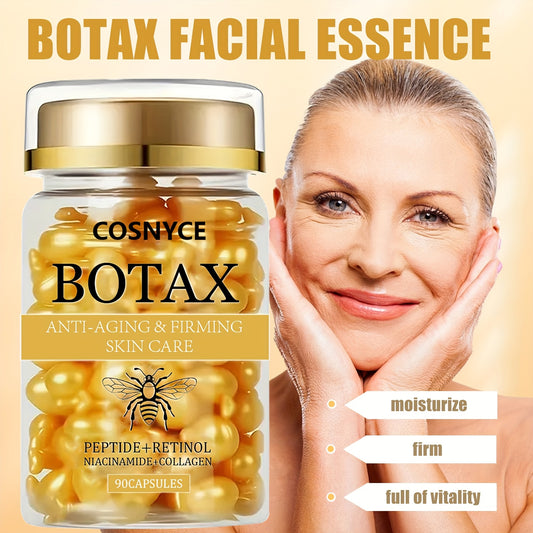 90 PCS Set Korean BOTAX Firming Face Lifting Capsules | Contains Retinol And Collagen to Smooth Lines, Light Texture, Easily Absorbed, Unisex-Adult, Face Use, Unscented. Women Skin Care Supplies