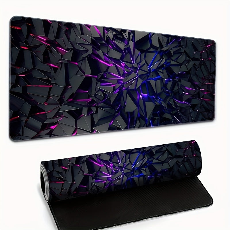 Oversized (150x80cm) Small (70x30cm) Modern Black Mouse Pad Featuring Bright Neon Designs - Premium Quality with a Rubber Backing - Sturdy Desk Mat Suitable for Gaming And Office Aesthetics - Perfect Present for Christmas And