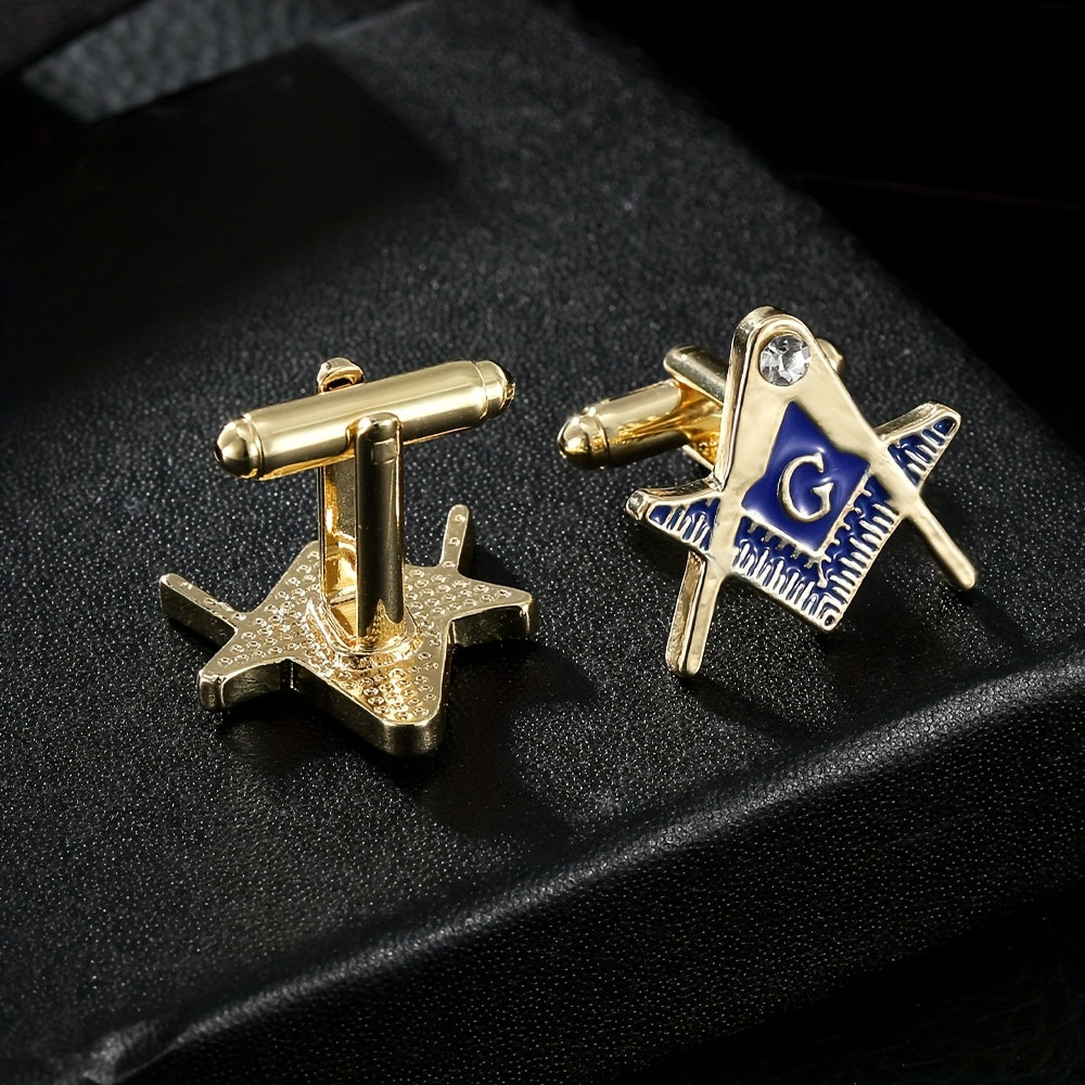 1 Set of 3pcs Men's Gift Novelty Styling Accessories Set, Men's Clothing Decorative Brooch, Cufflinks, and Tie Clip Set