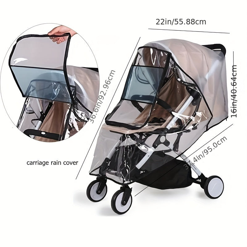 NEW Stroller Rain Cover - Waterproof & Windproof Travel Weather Shield, Dust and Snow Protection Accessory