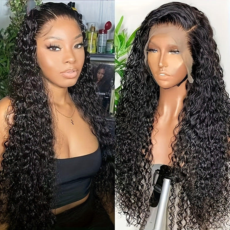 NEW 66.04cm Women's Black Afro-Curly Lace Front Hairpiece with 13x4 Lace Front & Center Part - Heat-Resistant Fiber, Look for Everyday & Special Events - Easy Maintenance Synthetic Wig, Versatile Hairpiece, Elegant Hairstyle,