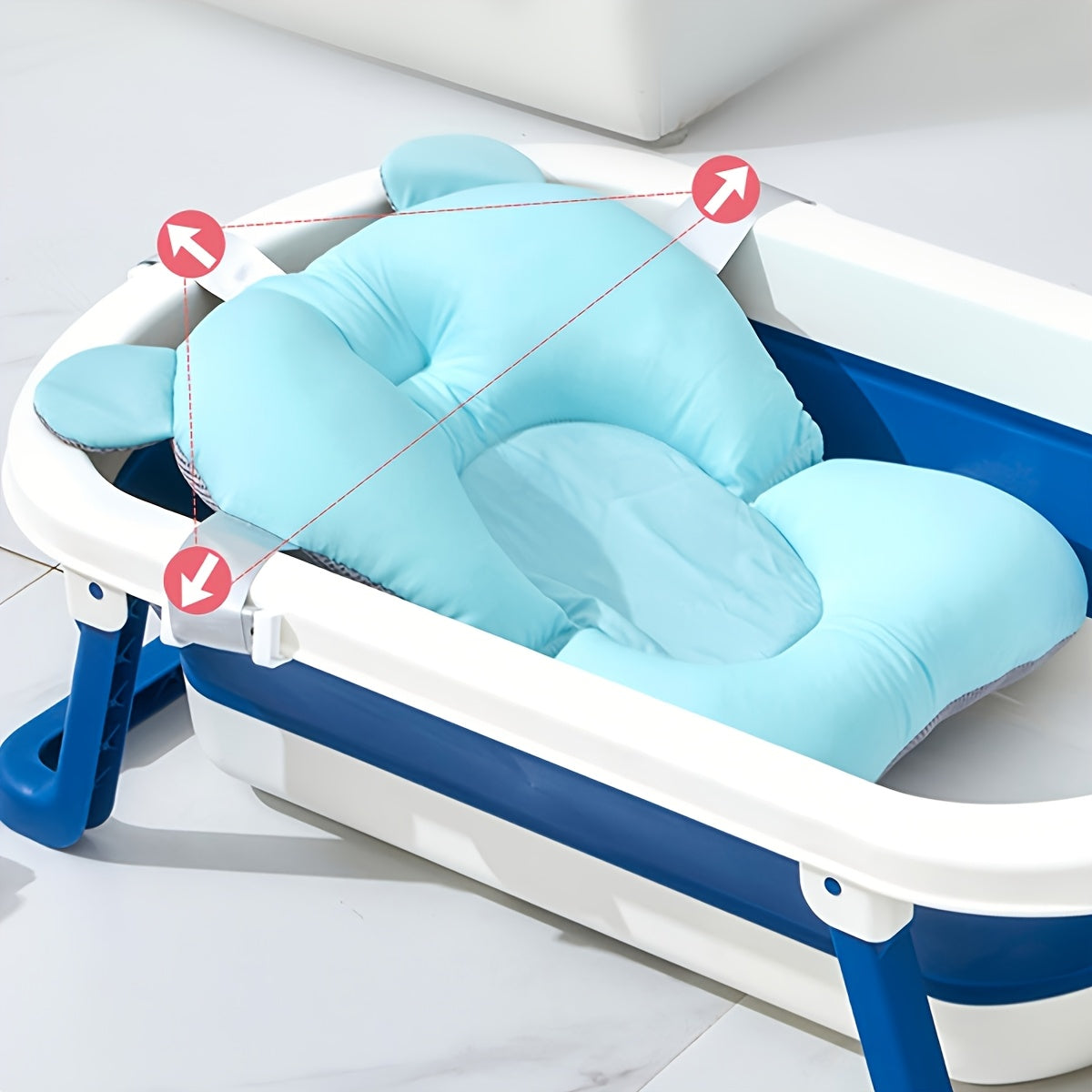 A Baby Float Pad with Adjustable Straps for a Comfortable Bathing Experience, Made of Breathable Polyester Mesh, Suitable for Both Boys And Girls in Bathtubs, a Must-Have for Expectant Parents, And a Perfect Gift for Babies f