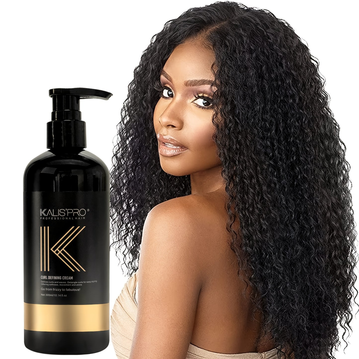 300ml for Curly/Wavy/Coily/Straight Hair Defining Cream, 10.14oz - Moisturizing Hair Styling Paste For Normal Hair& Wig, Long-Lasting Hold & Elasticity, Suitable For Wavy And Curly Textures, Frizz Control Haircare | Sleek Bot