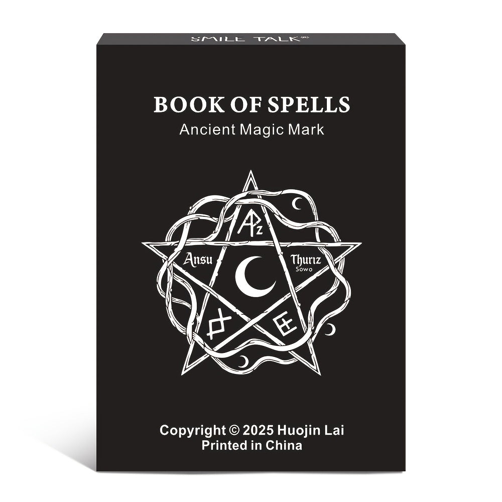Book Of Spells | Tabletop Card Game Featuring 35 Dusty Forbidden Powers Of Divination And Oracle Cards | Perfect For Halloween/Christmas/Thanksgiving Gifts, Ideal For Game Nights | Smile Talk