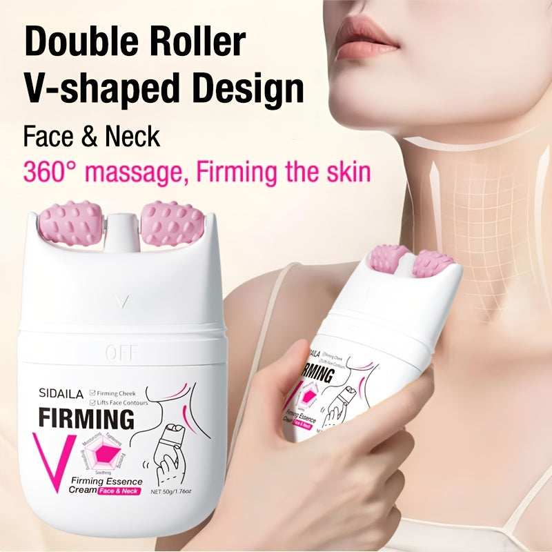 Instant Lifting & Firming Neck Cream 3-in-1 Wrinkle Cream for Neck & Face, Skincare, Lifting, Firming, Smoothing, Minimizes Wrinkles/Fine Lines. Combined with V-Shaped Massage Roller Balls to Accelerate Absorption and Smoothn