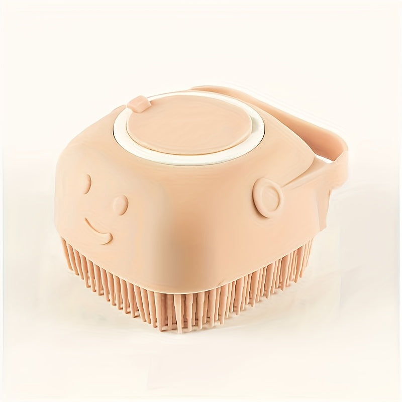 Pet Washing System with Built-in Storage - Dog and Cat Shower Bath Brush with Massage Bristles, Non-Toxic and Easy-to-Clean Design, Ergonomic Handle and Detachable Top, Suitable for Wet Washing/Bathing - Ideal for Small to M