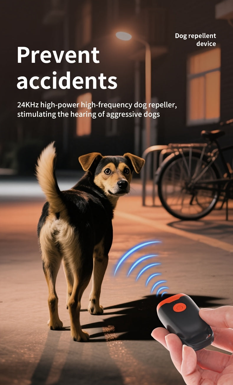 Soundwave technology Dog Repellent Device - Bark & Aggressive Dog Alarm with One-Touch Operation, Portable Bark Control for Personal Safety, for Humans & Pets, Charging Indicator, Works Against All Breeds (-)