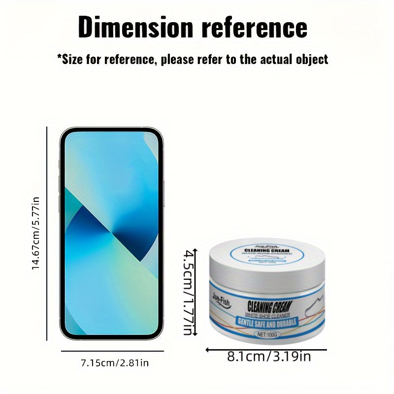 Instant White Shoe Cleaner Cream - Stain Remover & Whitening, Safe for Sneakers, Canvas, Faux Leather | Easy No-Rinse Formula