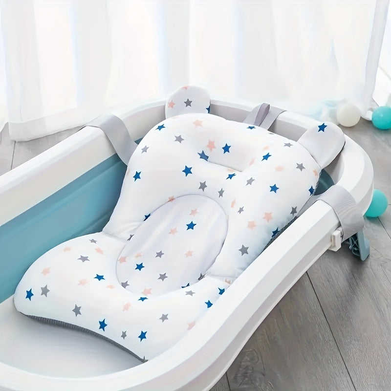 Baby Bath Seat Cushion, Bath Rack Pillow, Soft Non-slip Bath Mat for Toddlers, Bath Net, Newborn and Infants Bathtub Mat