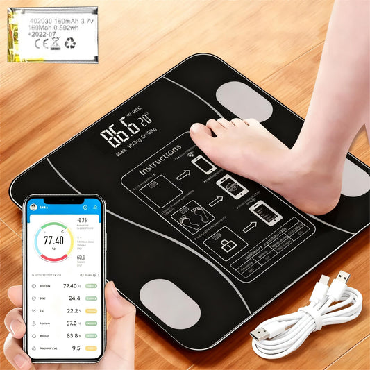 Electronic Scales, Bathroom Scales for Body Weight, Digital Bathroom Scales, LED Display and Step-On, High Precision Measuring Digital Wireless Bathroom Scales for BMI, Scale for Fitness, Weight Loss