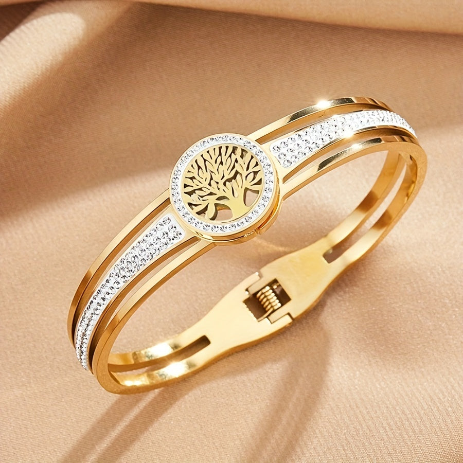 TREE OF LIFE Women and Men's Stylish  Bracelet Made of 316L Stainless Steel, Perfect As a Holiday Gift Wealth Prosperity Health Fortune Jewelry Accessories