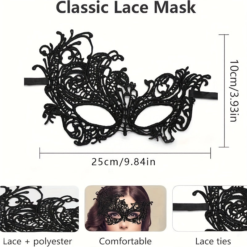 4 PCS Set Random Style Lace Women's Eye Masks, Role Play Accessories, Sexy Decorative Eyepieces, Suitable for Costume Balls, Halloween, Christmas Party Decoration