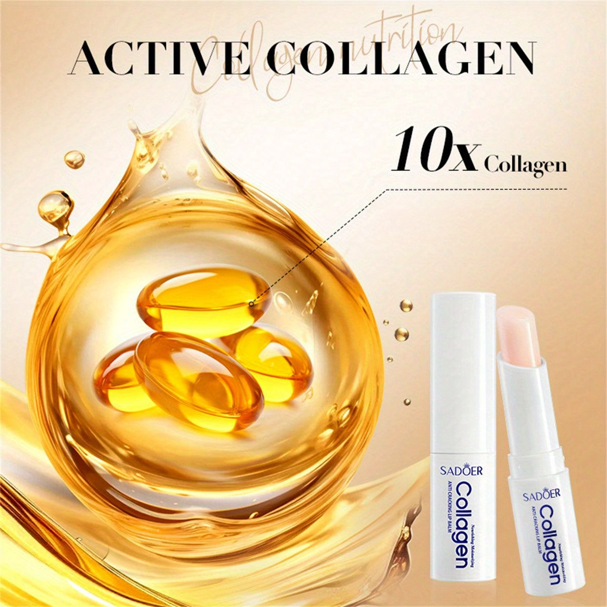 5 PCS Set Korean Collagen Lip Balm - Moisturizing & Nourishing Lip Care, Hypoallergenic, Glossy Finish, Perfect for Spring, Autumn, Winter, Ideal Gift, All Skin Types, Lip Care Essentials | Glossy Finish Lip Balm | Gentle Tex
