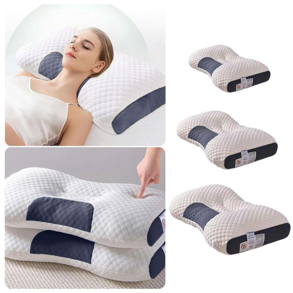 2 PCS Set 62x40cm Soft Neck Pillows Adjustable Ergonomic Support Design Premium Home Bedding Decor – Sleep Comfort, Modern Design, Upgraded Thickened 5-Star Hotel Quality – Non-Collapsing High Core for Deep Sleep