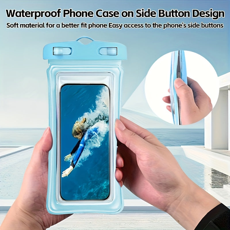4 PCS Set "Tourism Season" New IP65 waterproof air cushion surrounded by floating thick waterproof bag, can protect up to 17.78 cm of mobile phone, suitable for swimming, surfing, rainy day travel, beach, cruise, skiing and o