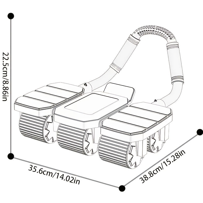 6-Wheels Abdominal Wheel Roller with 8 Elbow Supports And Automatic Rebound, Multi- Layered Anti-Slip Design Home Gym Workouts Exercise Machines for Core Strengthening Fitness (Includes Timer And Kneeling Pad)
