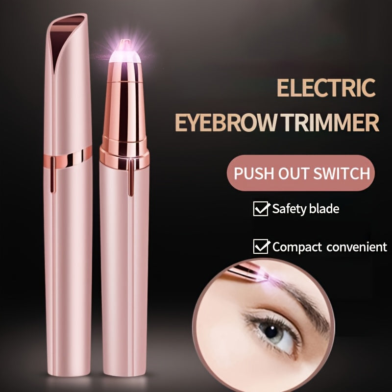 Portable Rechargeable Electric Eyebrow and Bikini Area Trimmer with 4 Blades Heads| Stainless Steel Blades, USB Charging, Suitable for Eyebrows, Armpits, Arms, Fingers, Legs