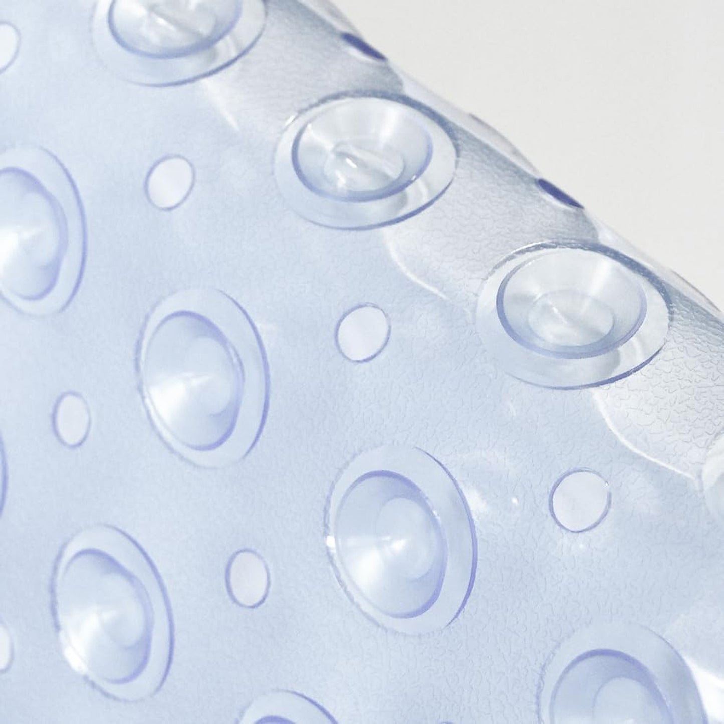 Large Shower Mat – Light Blue/Crystal/White Color Non-Slip, Strong Suction Cups & Drain Holes, Quick-Dry, Machine Washable, Durable & Comfortable for Bathtub and Bathroom Floor Use