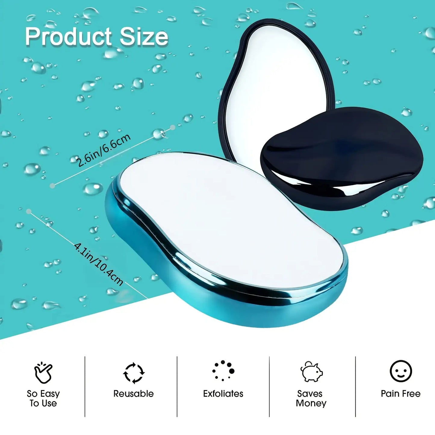 4 PCS Set Crystal Hair Remover- Painless Exfoliation and Removal, No Electricity Needed- Portable Manual Hair Remover, Suitable for Face, Body, Bikini, Underarms, Lips- Travel-Friendly Beauty Tool- Suitable for All Light Beig