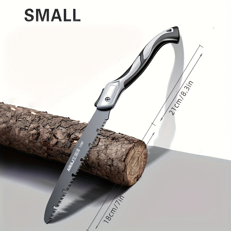 1pc Industrial Grade Steel Folding Saw, Manual Cutting Tool with Anti-Slip Durable Handle, Three Specifications Available for Outdoor Use, Without Battery
