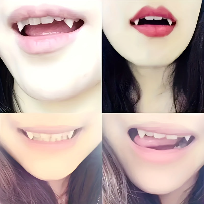 8 PCS Set of Halloween Costume Teeth, Suitable for Role-Playing And Christmas New Year Party Outfits, Made of Plastic, Fun Holiday Gift, Carnival Additions, Masquerade Costume, Thermoplastic Vampire Fangs