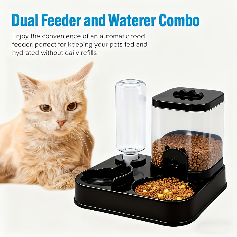 Automatic Water Dispenser for Cats & Dogs with Bowl - 0.98-9.99 L Multi-Capacity, Battery-Free/Plug-in, Easy to Clean & Moisture-Proof, Indoor/Outdoor Use, Durable Black Design with Clear Window & Ergonomic Handle