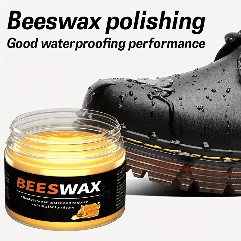 NEW Arrivals Premium Beeswax Leather Shoe Polish - Natural Conditioning Wax for Boots, Bags & Furniture Protection, Deep Shine & Scratch Prevention, Safe for Men & Women, Shoe Polish for Shoes, Furniture Waterproofing, Protec
