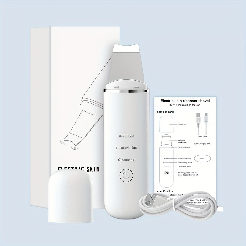 Home Use Facial Pore Cleaner Deep Cleansing Peeling Skin Scrubber Face Spatula, Skin Spatula Cleanser, Skin Spatula for Face, Facial Spatula Cleansing Electric Pore Cleanser Skin Shovel Machine