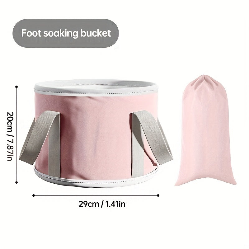 Explor Foot Spa - Portable Foldable Leg & Foot Bath Bucket with Ergonomic Handles, No Electricity Needed, Non-Toxic & Formaldehyde-Free, Pink & Grey Design for Home, Dorm, Travel Relaxation