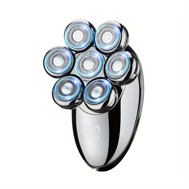 The Flex Series Electric Head Hair Shaver Ultimate Men Cordless Rechargeable Wet/ Bald Head Razor with Rotary Blades, Clippers, Nose Trimmer, Brush, Massager