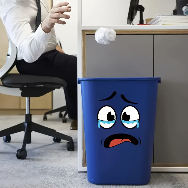 4 Sheets/Set of Cartoon Face Stickers, Self-Adhesive, Suitable for Plastic Surfaces, Removable, Ideal for Home Decoration, Can Be Used on Trash Cans, Walls, Toilet Decor, Refrigerators, And Glossy Surfaces, These Are Fun Them