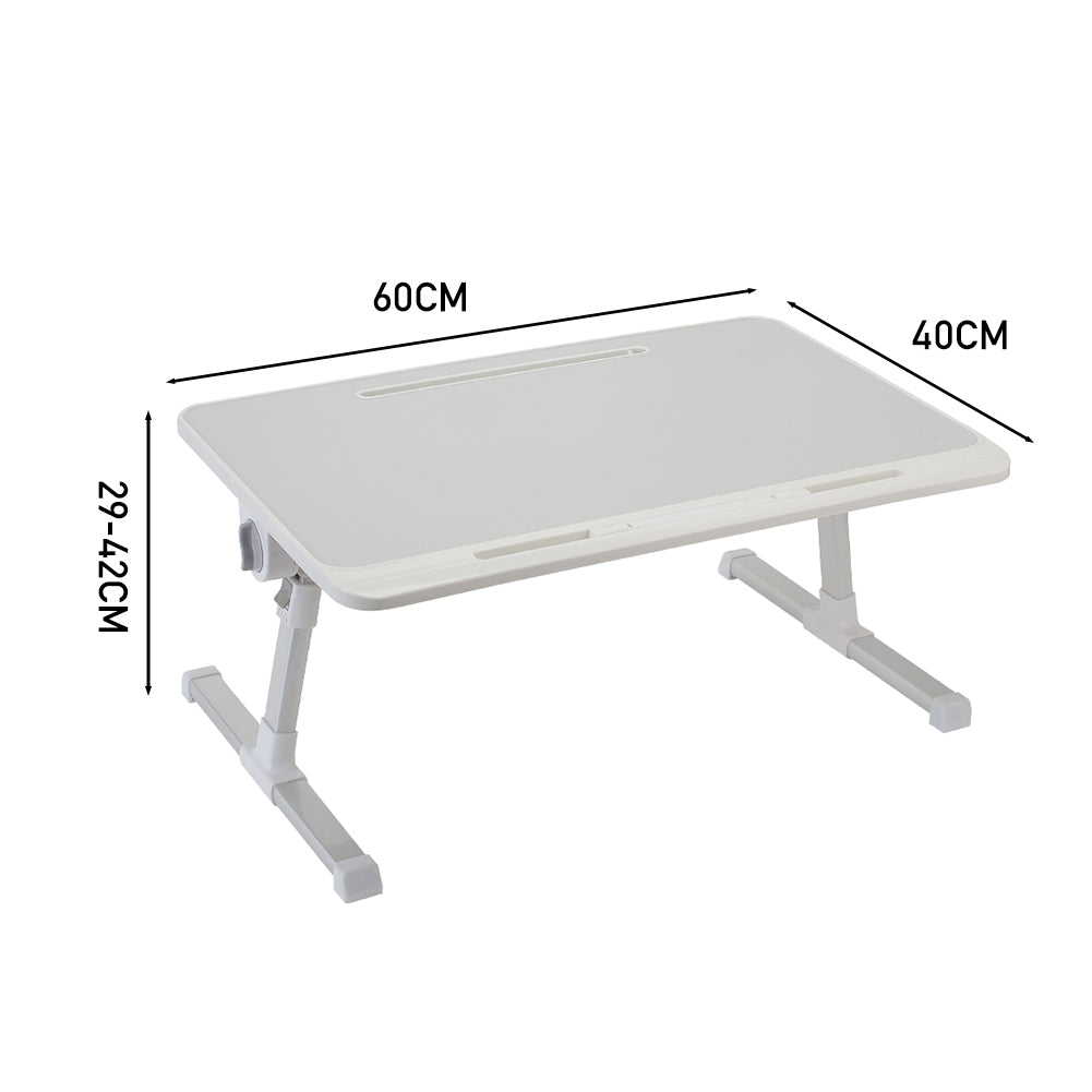 Extra-Wide Foldable Writing Desk - Dual-Angle Adjustable with Non-Slip Tray & Hidden Storage Layer, Perfect for Bed Working/Study Room, Light Grey, Laptop Desk, Standing Desk, MDF Wood, Folding Table Feet