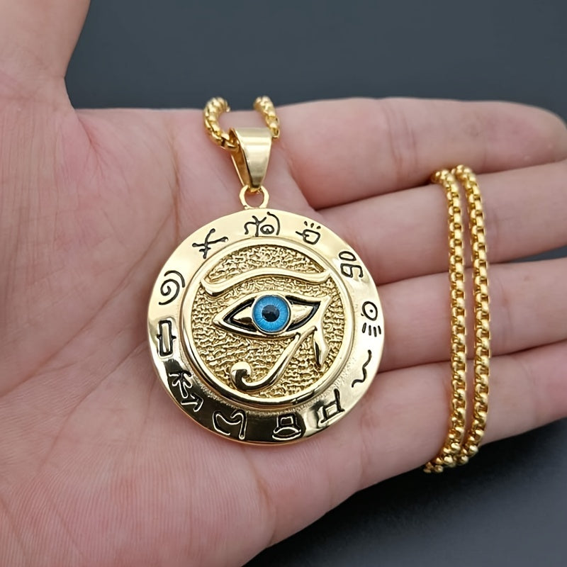NEW Arrivals Ancient Egyptian The Eye of Horus Pendant Necklace Hip Hop Women Men's Accessory The Eye Of Horus Eagle Head God Eye Necklace Jewelry Accessories