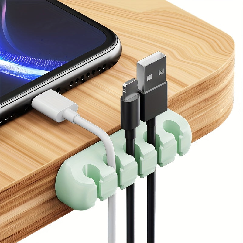 4 Colors Super Strong Self-Adhesive Silicone Cable Organizers with 7, 5, And 3 Slots for Managing Cables, Featuring Cable Holders And Storage Boxes to Keep Your Wires Neat And Tidy!