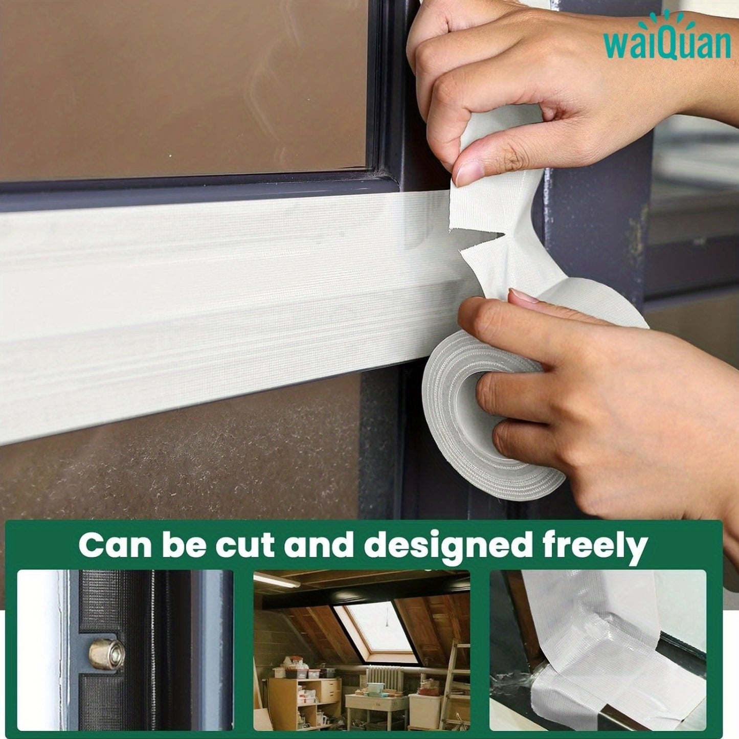 NEW Arrivals 60M x 5cm Extra  Long Window Sealing Tape | Polyvinyl Chloride, Heavy Duty, No Residue, Waterproof, for AC Insulation and Duct Repair - White Weather Fix Sealing Tape