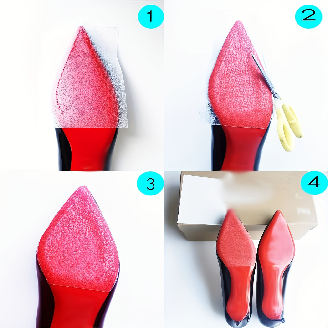 1 Roll of High Heel Sole Anti-Slip Black/White Color Pads, Noise-Reducing And Sole Protection Tape Film Stickers, Wear-Resistant Self-Adhesive Anti-Slip Stickers, Extended Anti-Slip Stickers for Outdoor Slippery Roads