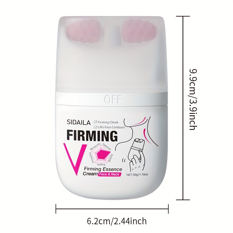 Instant Lifting & Firming Neck Cream 3-in-1 Wrinkle Cream for Neck & Face, Skincare, Lifting, Firming, Smoothing, Minimizes Wrinkles/Fine Lines. Combined with V-Shaped Massage Roller Balls to Accelerate Absorption and Smoothn