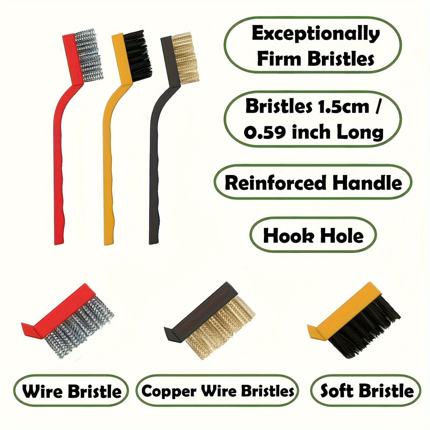 12 PCS Set Durable Crevice Cleaning Brush Set with Long Handles- Uncharged Plastic Bristle Brushes for Tight Spaces, Ideal for Kitchen, Bathroom, and Home Use