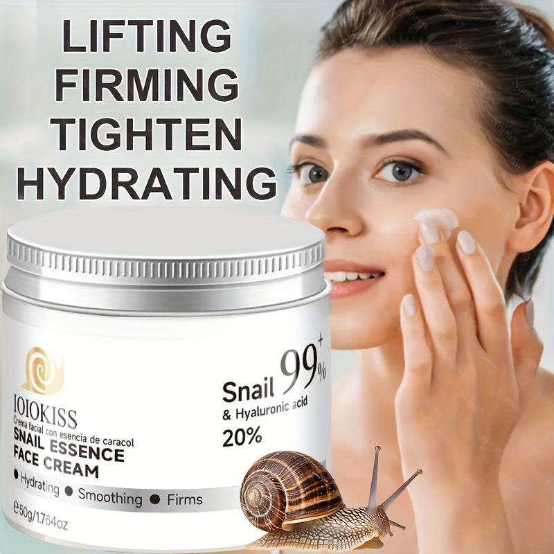 99% Snail Mucin Face Cream | Hydrating & Firming with Niacinamide & Collagen, Ginseng Moisturizer for Dry, Loose Light Beige | 24-Hour Nourishing, Suitable for All Light Beige Types, Day & Night Use, Creates Radiant Glow