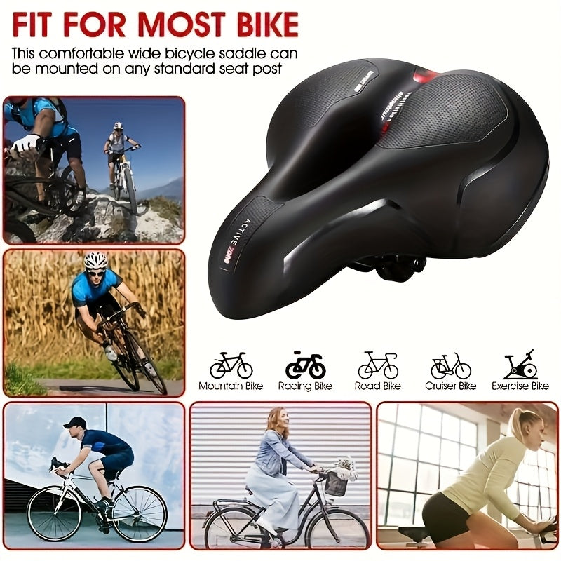 Ultra-comfortable Bicycle Seat Cushion | Unisex Wide Saddle | 2 Shock-absorbing Balls + Memory Foam Cushioning | Waterproof, Sweat-resistant, and Non-slip | Suitable for Mountain/road/commuter/fitness Bikes | Long-distance R